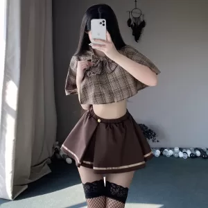 British Style Lolita Cute Naughty Schoolgirl Cosplay Costumes Kawaii Anime Uniform Skirt Sexy Student Lingerie Roleplay Outfits
