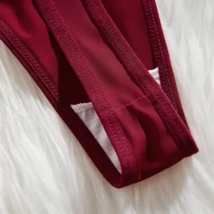 SISSY GIRL Red Lips Hot Thong for Women Love Decoration Cotton Crotch Low Rise Underwear Girlfriend