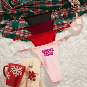 DADDY S SISSY Sexy Hot Thong for Women Love Decoration Cotton Crotch Low Rise Underwear Girlfriend