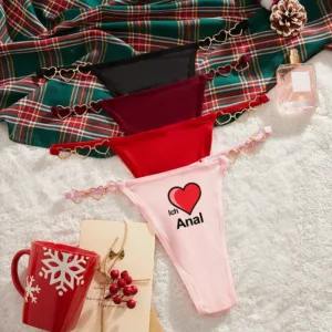 kf S480e1c228b6b4a1f9f559701e0ff92f3B Ich Anal Heart Sexy Hot Thong for Women Love Decoration Cotton Crotch Low Rise Underwear Girlfriend
