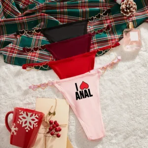 kf S5a5f6c821d5e476a99c10ae9b6da1a5a0 ANAL Heart Sexy Hot Thong for Women Love Decoration Cotton Crotch Low Rise Underwear Girlfriend Wife