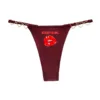 SISSY GIRL Red Lips Hot Thong for Women Love Decoration Cotton Crotch Low Rise Underwear Girlfriend