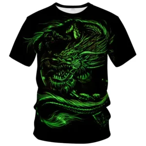 kf S83e05199f85e4e62b301cb498cc6111b7 Chinese Dragon Pattern 3D Harajuku Print Summer Men s Short Sleeve Crew Neck Fashion Cool Street