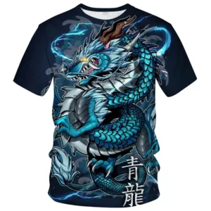 kf Sd2353d13772d40639a8c0e1d109301f1Q Chinese Dragon Pattern 3D Harajuku Print Summer Men s Short Sleeve Crew Neck Fashion Cool Street