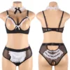 kf Sef877d16be9342faba7eebdea3d2e0ddN Big Size French Student Maid Cosplay Costumes Sexy Lace Underwear Role Play Babydoll Bikini Lingerie Set